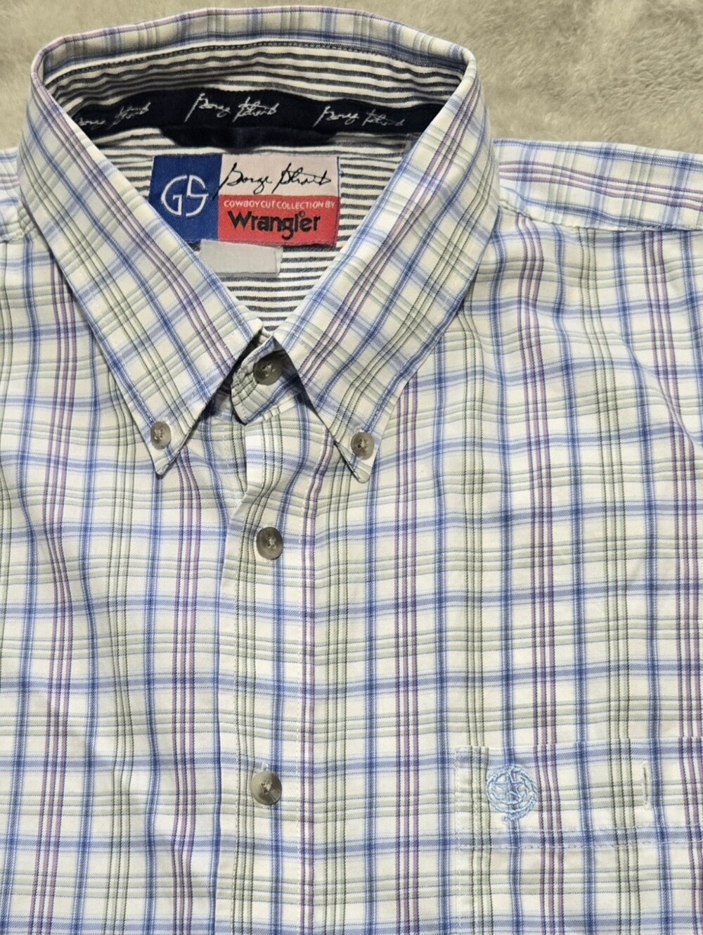 Wrangler George Strait Cowboy Cut Collection Plaid Shirt Mens Size 2XL